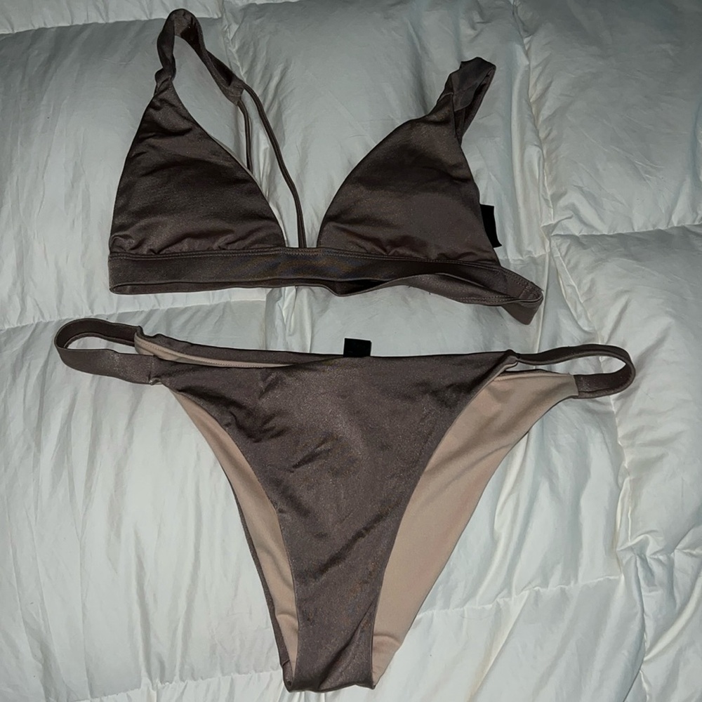 Pacsun shiny mauve bikini